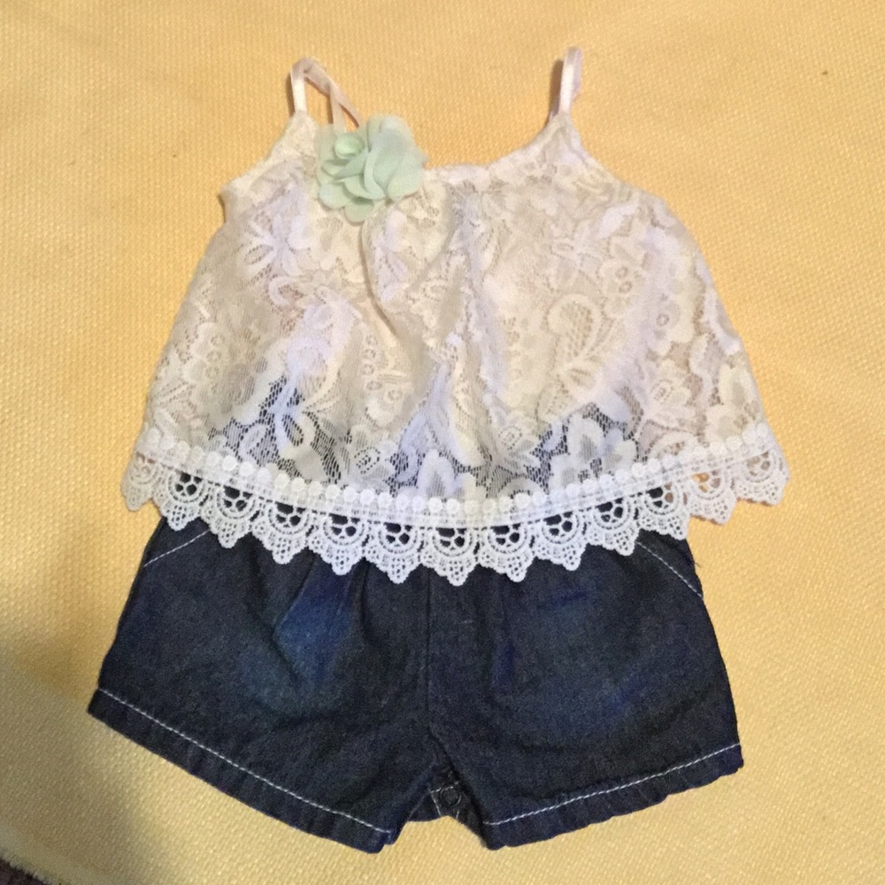 ♥️$10 SALE Limited Too Lace Jean baby outfit 18mth